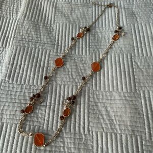 Elegant Orange and Gold Necklace
